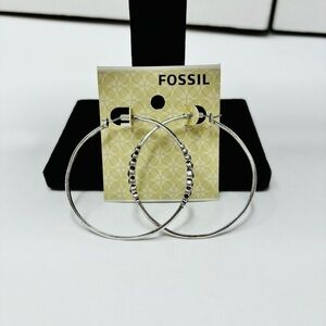 FOSSIL Glitz Hoops Silver Earrings